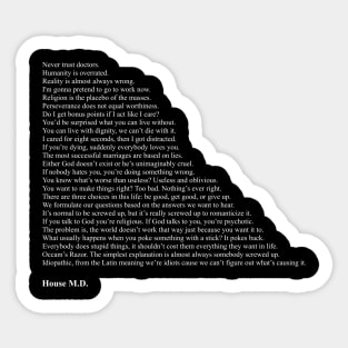 House MD Quotes Sticker